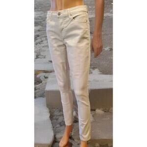 Old Navy Women's Size 4 Regular Curvy Profile White Denim Skinny Jeans Mid Rise